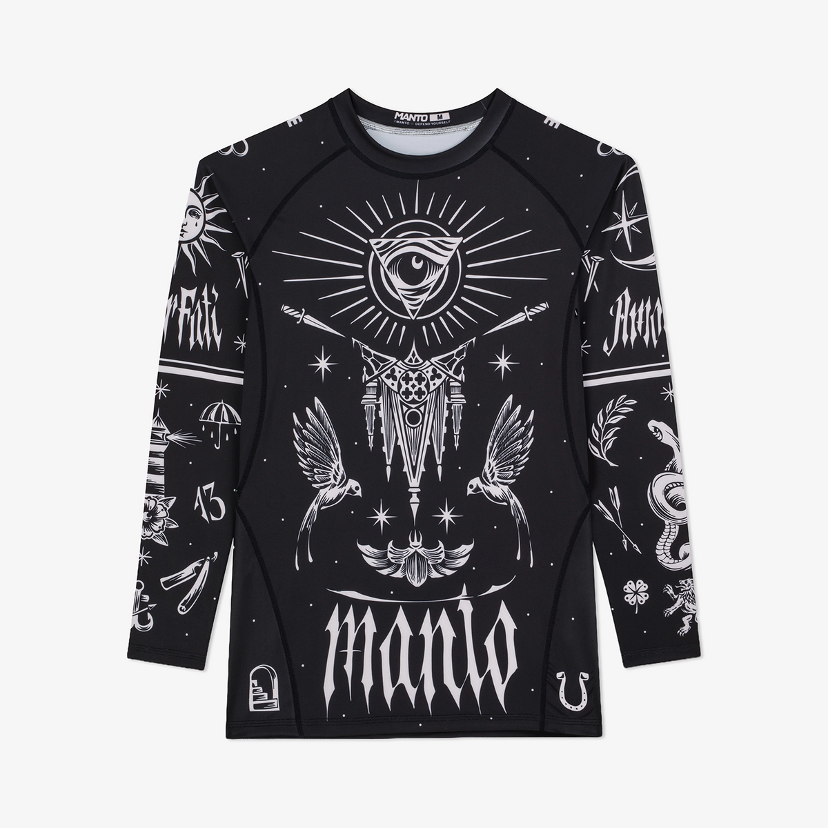 MANTO Rashguard Męski Długi Rękaw AMOR FATI Czarny