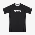 MANTO Rashguard Męski Krótki Rękaw LOGO DUAL Czarny