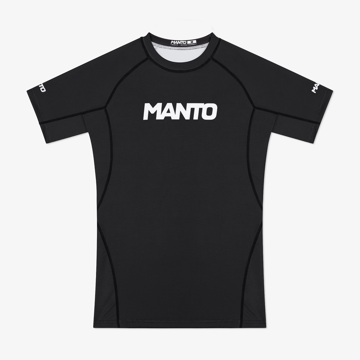 MANTO Rashguard Męski Krótki Rękaw LOGO DUAL Czarny