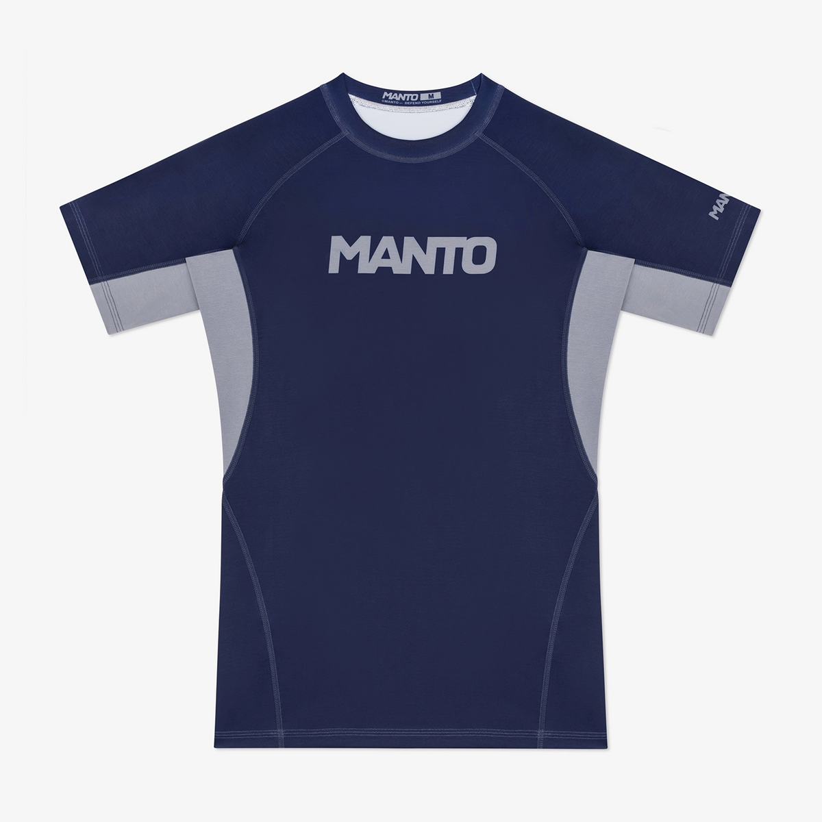 MANTO Rashguard Męski Krótki Rękaw LOGO DUAL Granatowy