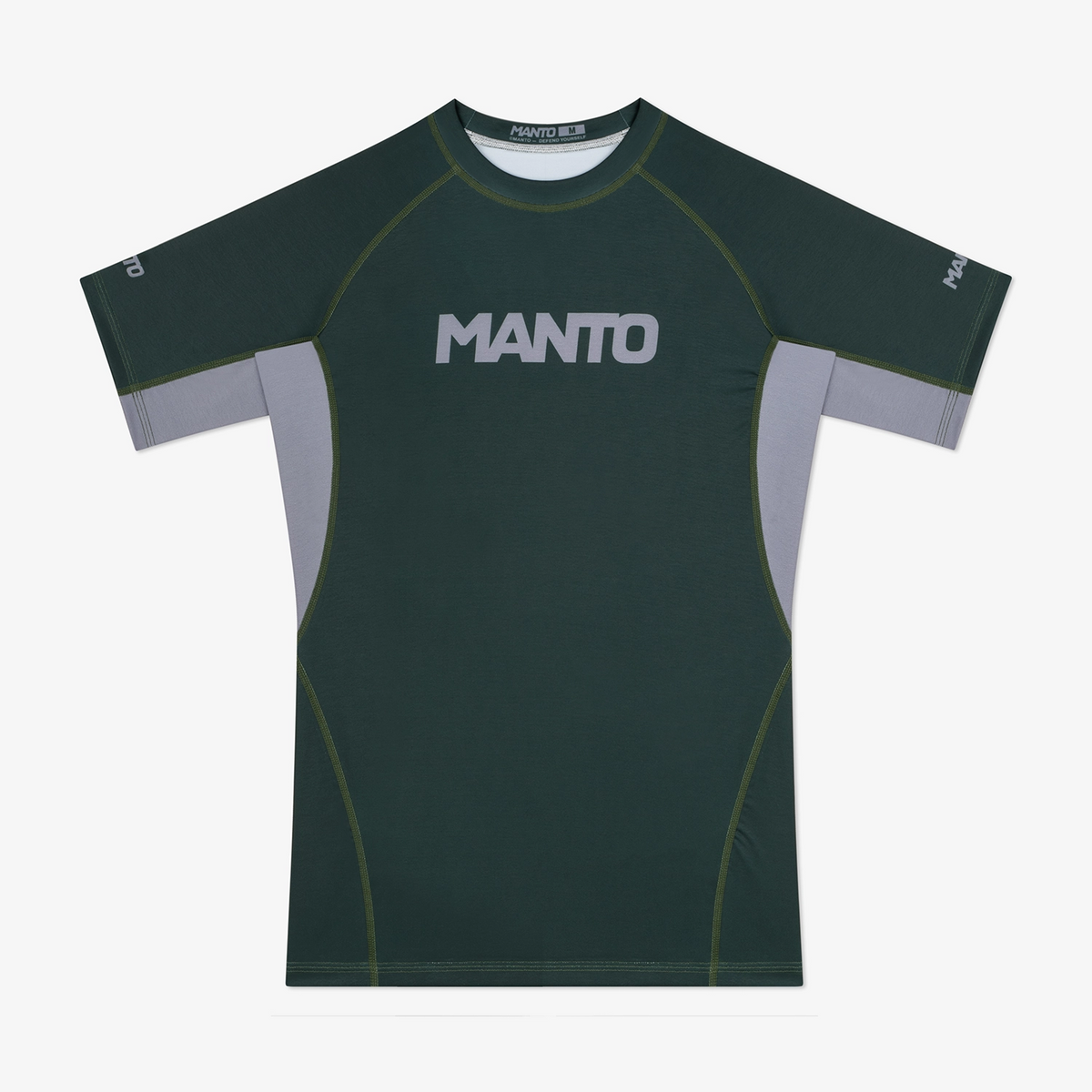 MANTO Rashguard Męski Krótki Rękaw LOGO DUAL zielony
