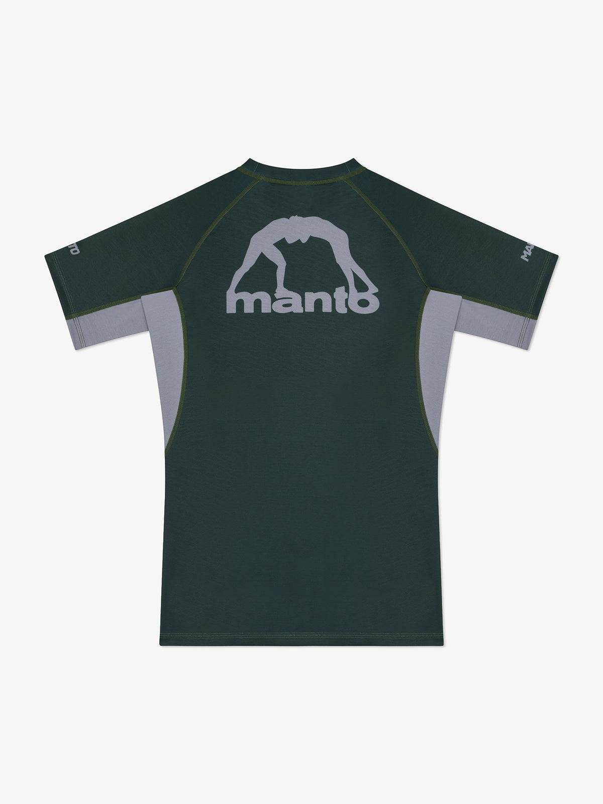 MANTO Rashguard Męski Krótki Rękaw LOGO DUAL zielony
