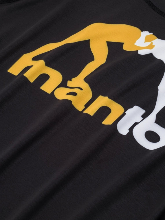 MANTO Rashguard Męski Krótki Rękaw LOGO Czarny