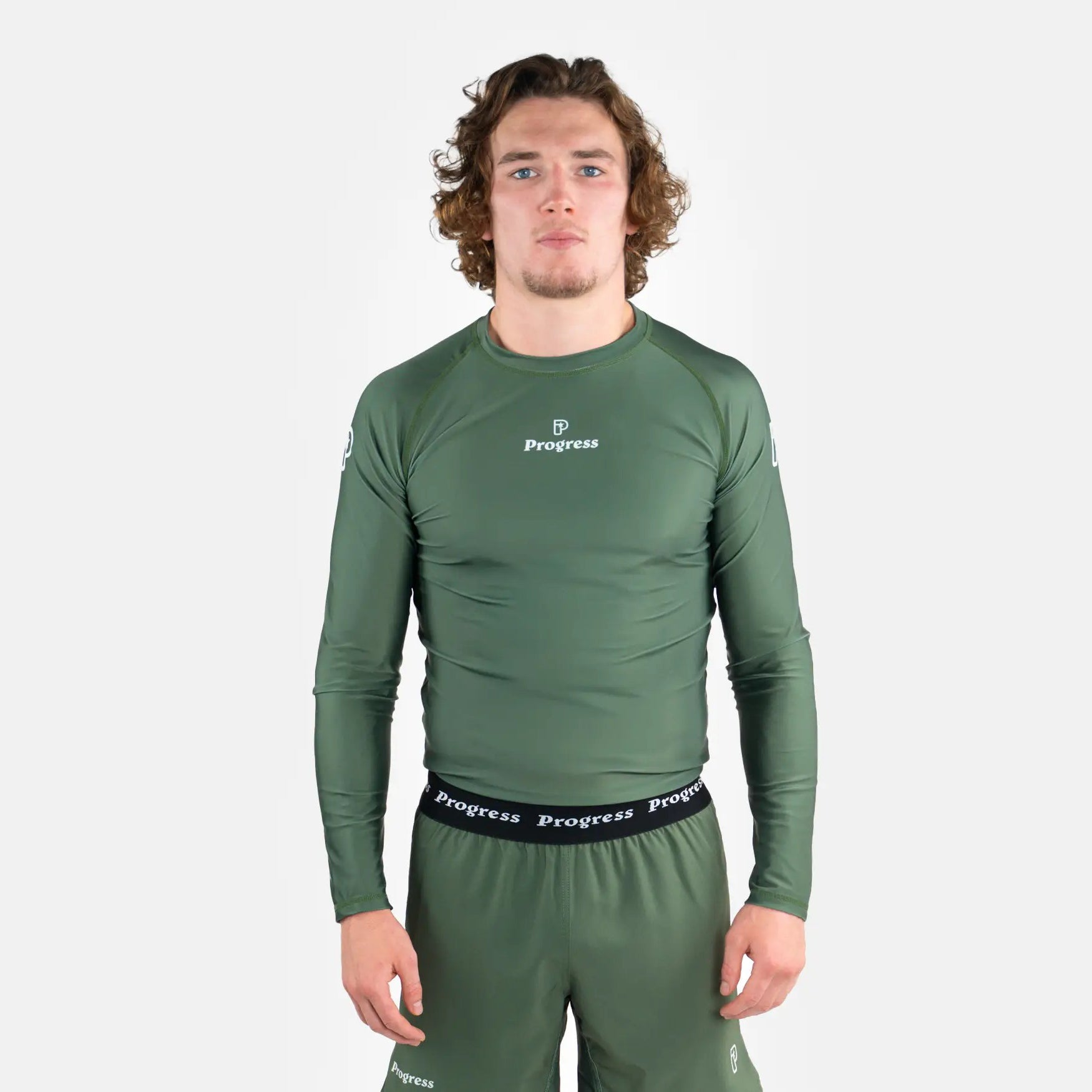 Progress Rashguard Męski Długi Rękaw Academy Khaki