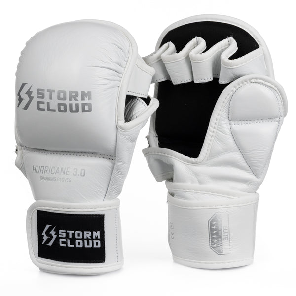 StormCloud Rękawice do MMA Hurricane 3.0 Sparingowe Białe/Srebrne 7oz