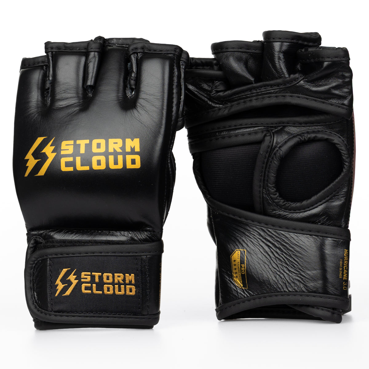 StormCloud Rękawice do MMA Hurricane 3.0 4oz bez kciuka Czarne/Złote