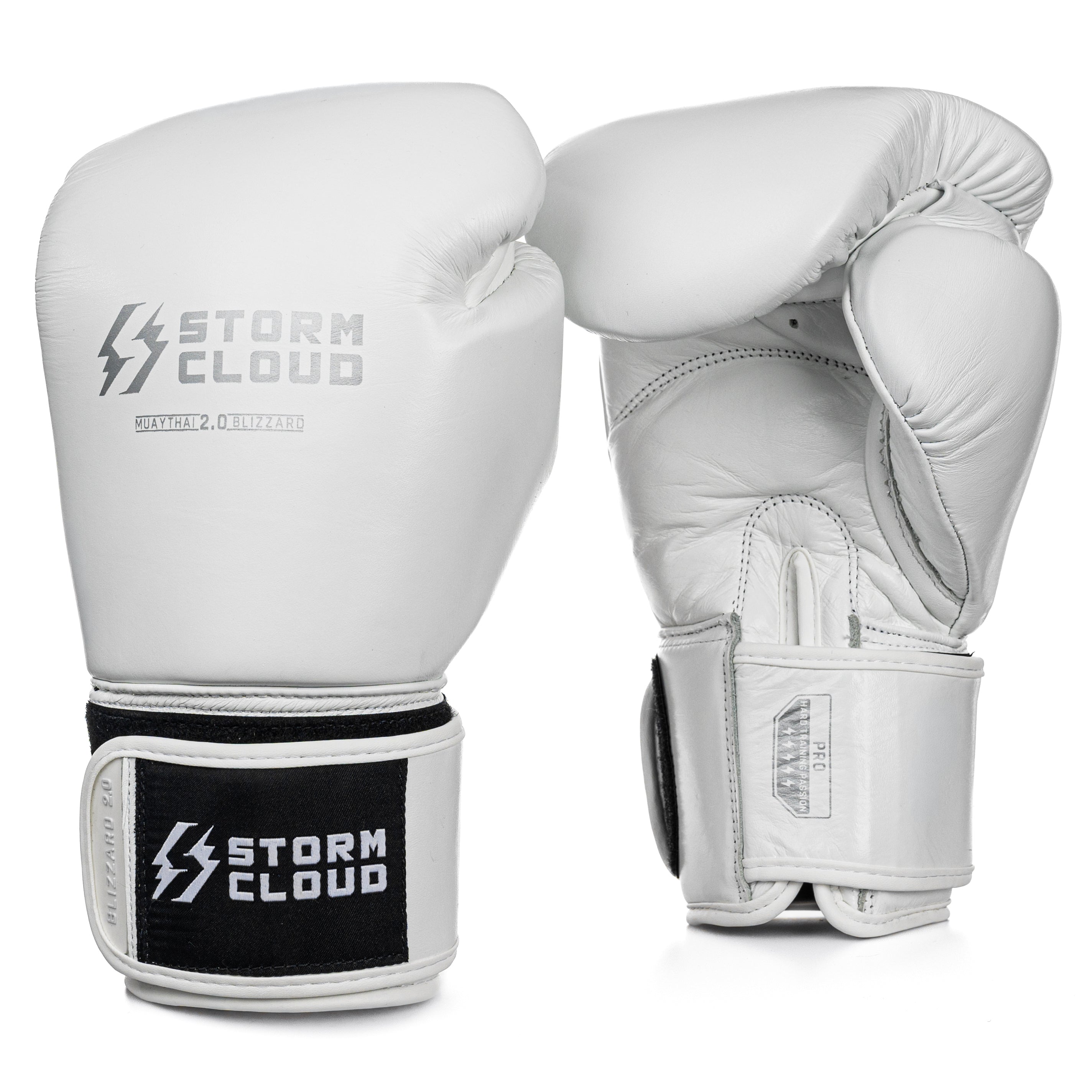StormCloud Rękawice Muay Thai Blizzard 2.0 Białe/Srebrne