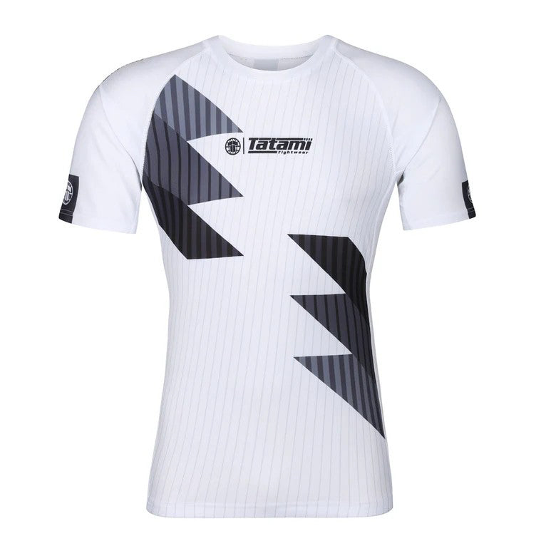 Tatami Rashguard Męski Krótki Rękaw Abstract Biały/Szary