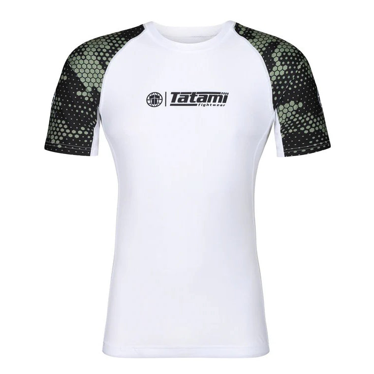 Tatami Rashguard Męski Krótki Rękaw Renegade Biały/Zielony