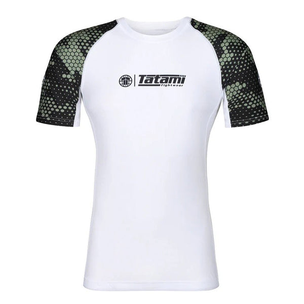 Tatami Rashguard Męski Krótki Rękaw Renegade Biały/Zielony