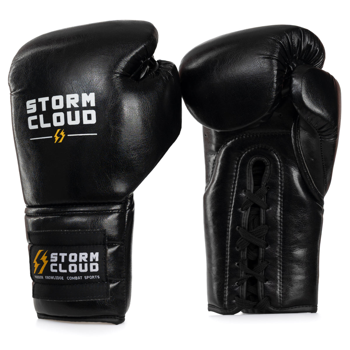 StormCloud Rękawice Vanguard Elite Boxing Wiązane Czarne