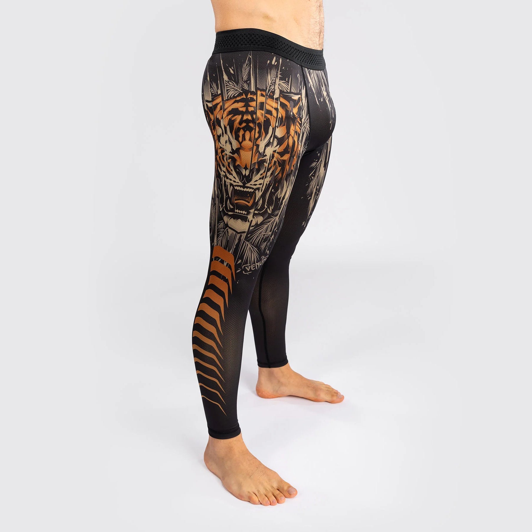 Venum Legginsy Tiger Black/Neon Orange