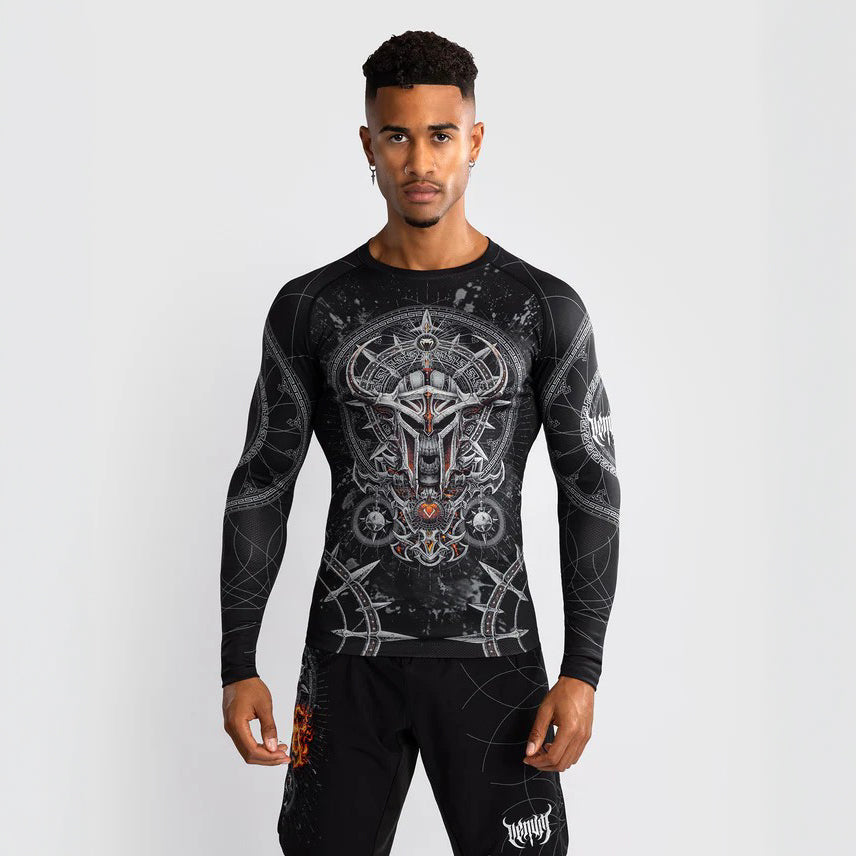 Venum Rashguard Gladiator 5.0 Długi Rękaw Czarno-srebrny