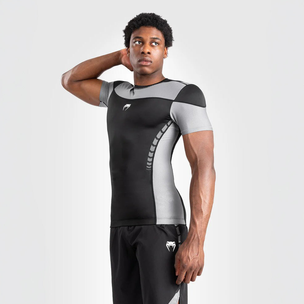 Venum Rashguard Męski Tempest Krótki Rękaw Czarny/Szary