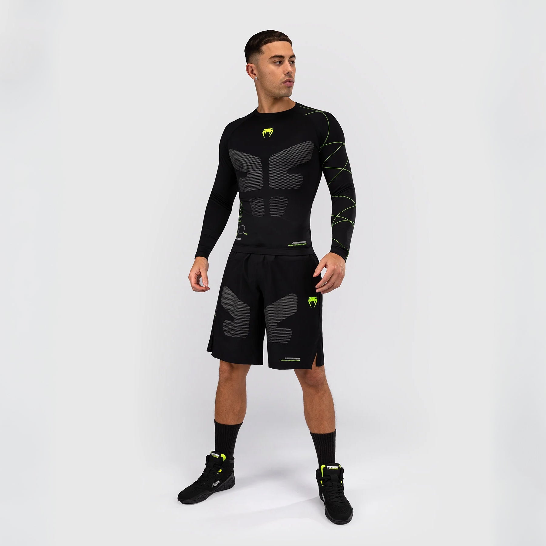 Venum Rashguard Training Camp 4.0 z Długim Rękawem Black/Neon Green